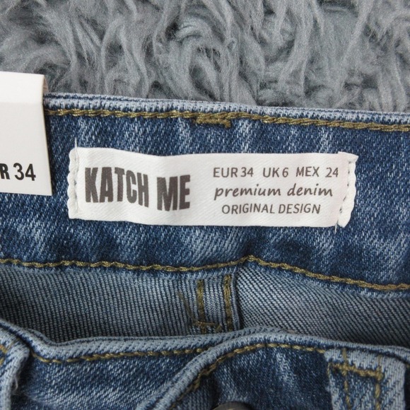 Katch Me Wide Leg Jeans Womens XS Washed High Rise Stretch Denim 24x28.5 NWT - Picture 14 of 16